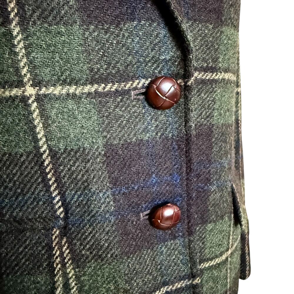 LAUREN RALPH LAUREN Vintage 100% Wool Plaid Blazer Size 6P Fully Lined - Picture 9 of 12